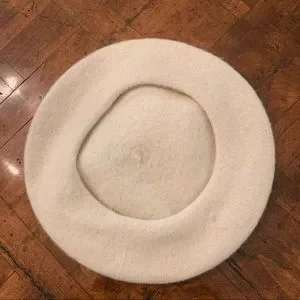 Riviera Beret Ivory Hat Ivory 11 1/2 In Wool Felt French Beret | SUN YORKOS main image 4
